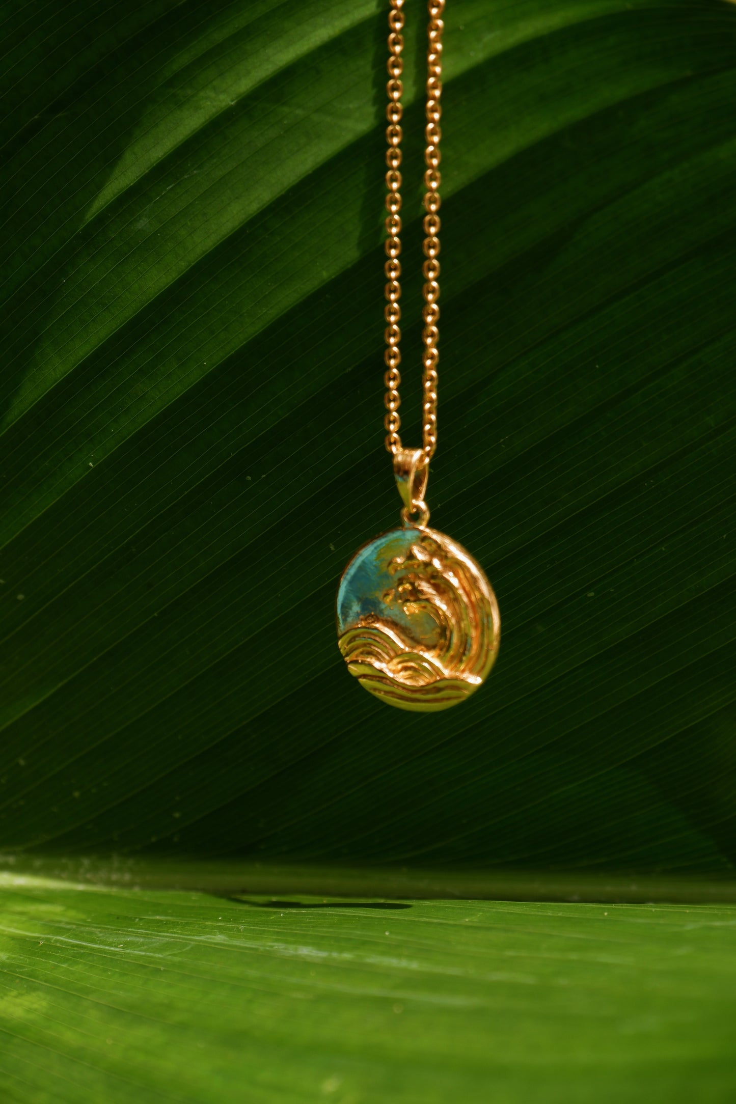 Tsunami Pendant in Gold | Unisex Handmade Statement Jewelry