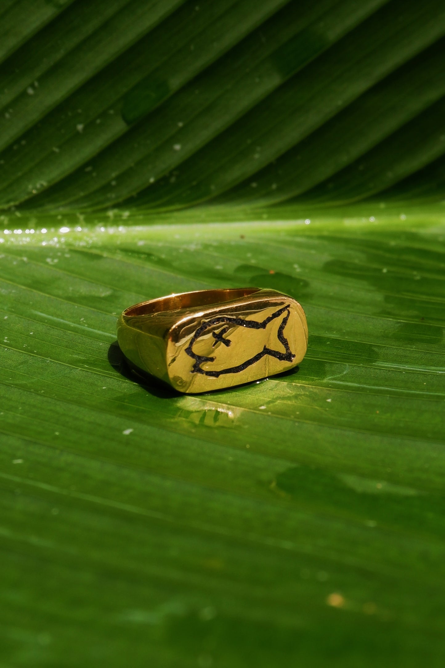 Badfish Ring in Gold | Unisex Handmade Statement Jewelry