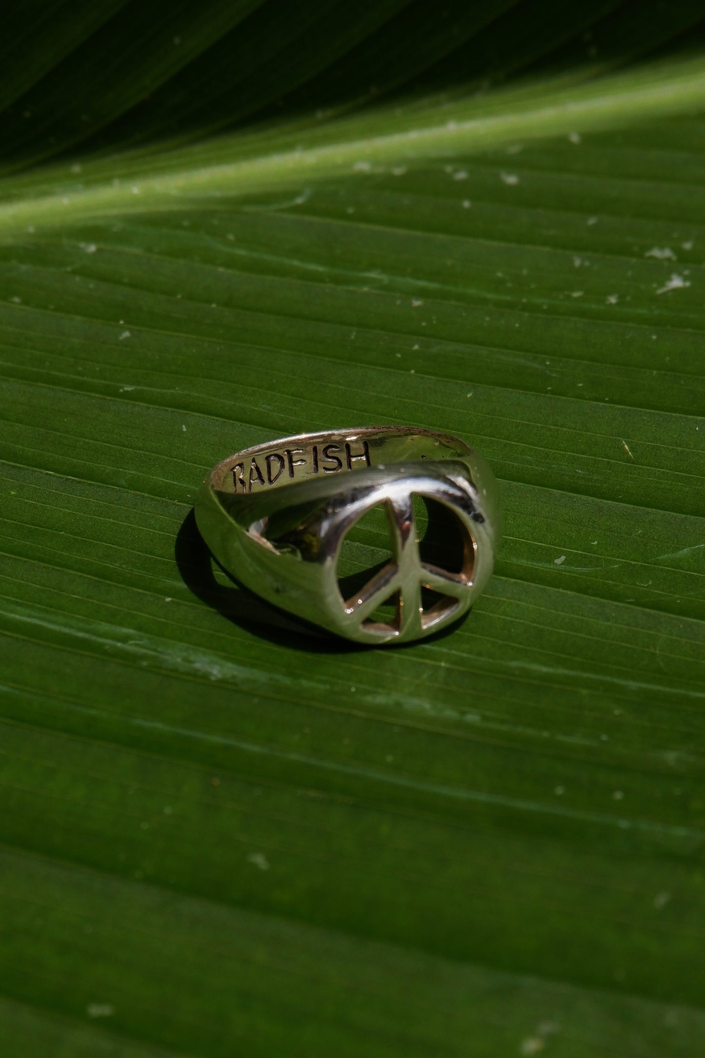 Peace Sign Signet Ring in Sterling Silver | Unisex Handmade Statement Jewelry