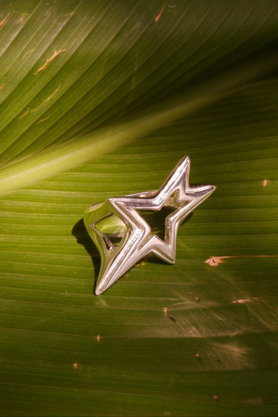 Rockstar Ring: Handmade Sterling Silver Ring, Side Profile perspective.