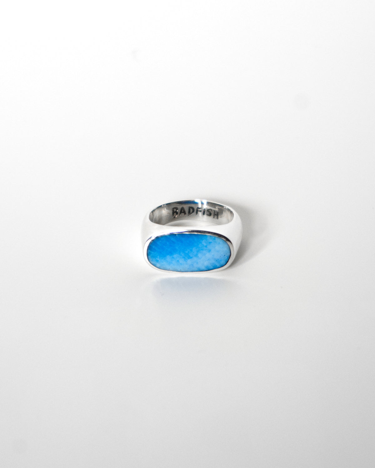 Blue Fin Signet Ring | Handmade Recycled Surfboard Resin Jewelry