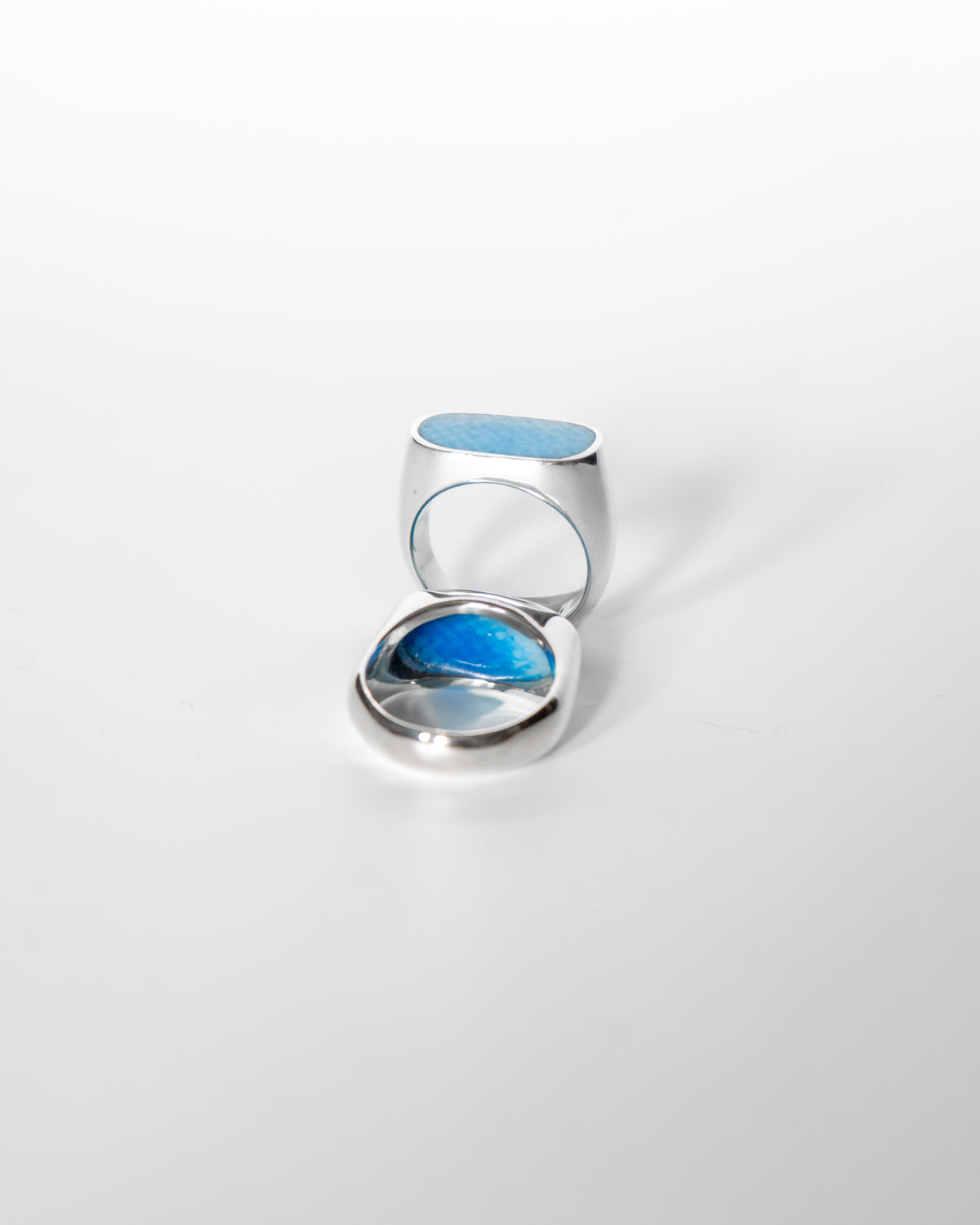 Blue Fin Signet Ring | Handmade Recycled Surfboard Resin Jewelry