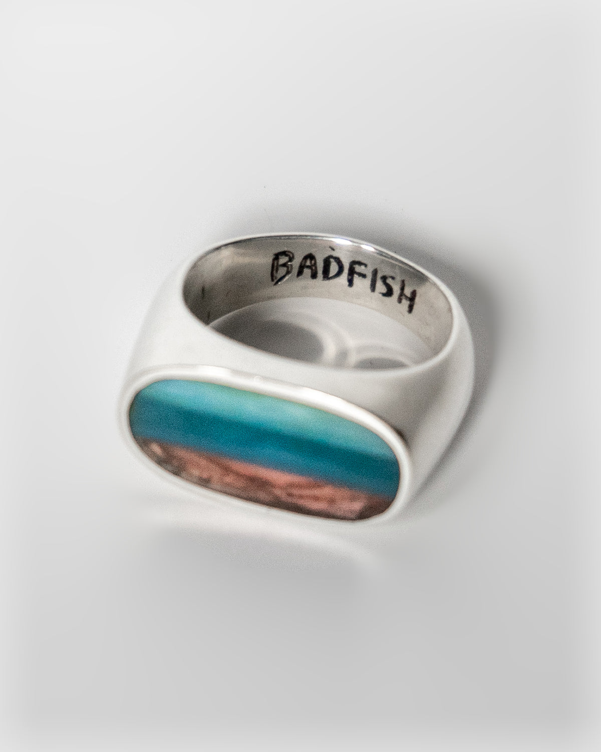 Striper Fish Signet Ring | Handmade Recycled Surfboard Resin Jewelry