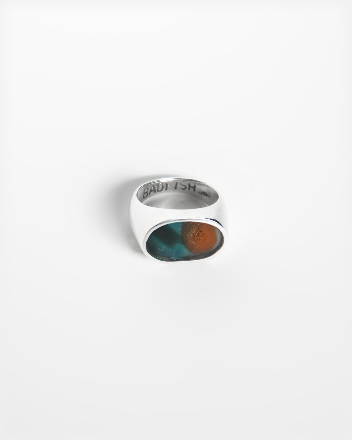 Mandarin Fish Oval Signet Ring | Handmade Recycled Surfboard Resin Jewelry