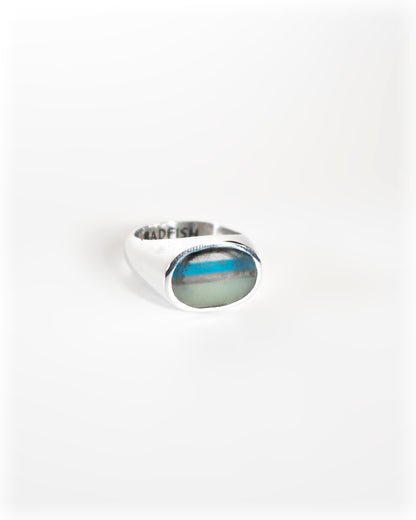 Striper Fish Oval Signet Ring | Handmade Recycled Surfboard Resin Jewelry