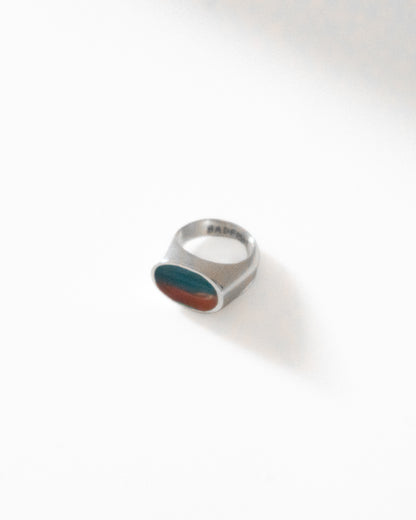 Striper Fish Oval Signet Ring | Handmade Recycled Surfboard Resin Jewelry