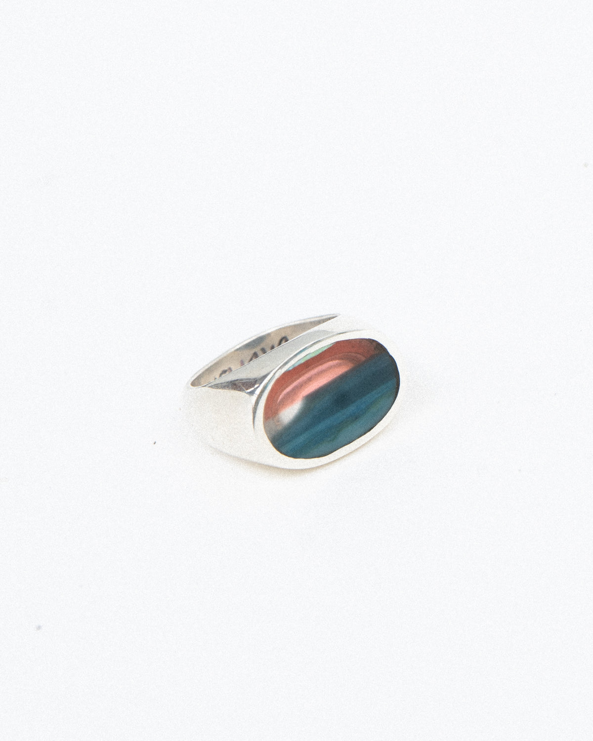 Striper Fish Oval Signet Ring | Handmade Recycled Surfboard Resin Jewelry