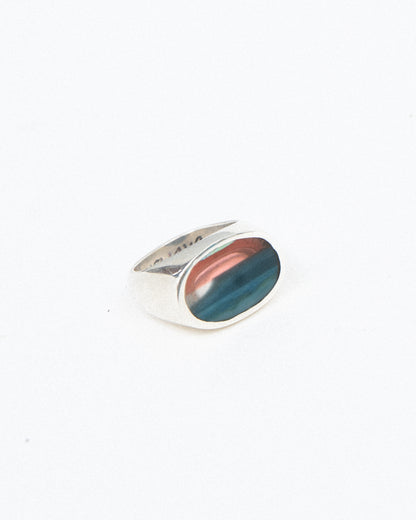 Striper Fish Oval Signet Ring | Handmade Recycled Surfboard Resin Jewelry