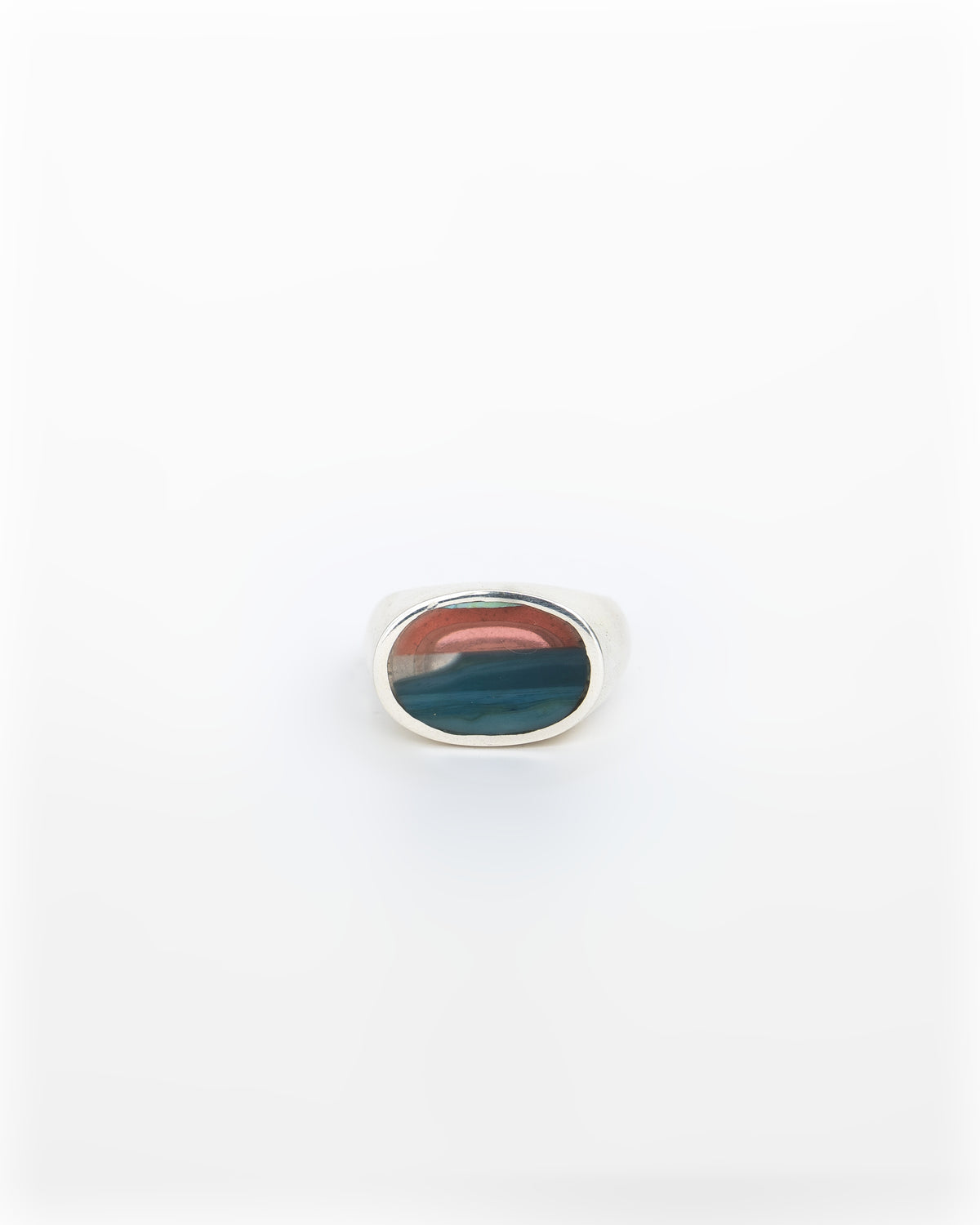 Striper Fish Oval Signet Ring | Handmade Recycled Surfboard Resin Jewelry