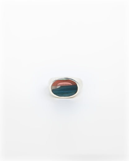 Striper Fish Oval Signet Ring | Handmade Recycled Surfboard Resin Jewelry