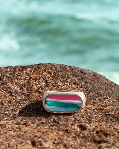 Surfite Signet Ring Textured | Handmade Recycled Surfboard Resin Jewelry
