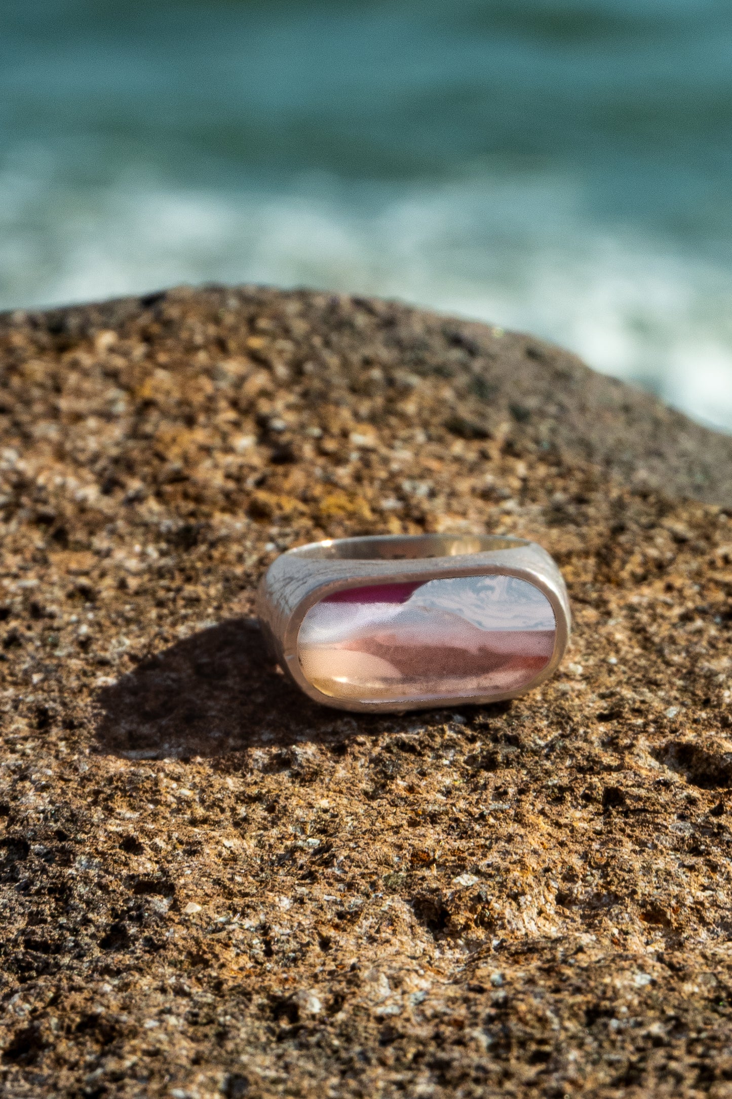 Surfite Signet Ring Textured | Handmade Recycled Surfboard Resin Jewelry