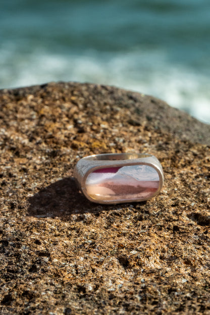 Surfite Signet Ring Textured | Handmade Recycled Surfboard Resin Jewelry
