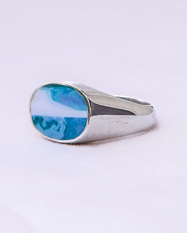 Surfite Ring: Oval Signet | Handmade Recycled Surfboard Resin Jewelry