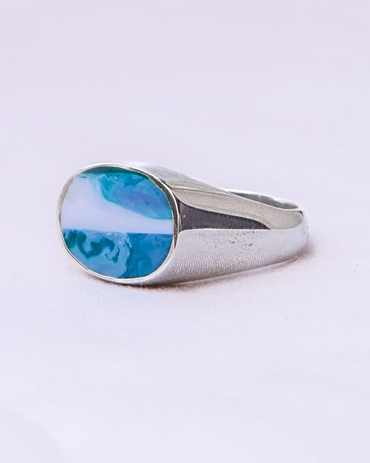 Surfite Ring: Oval Signet | Handmade Recycled Surfboard Resin Jewelry