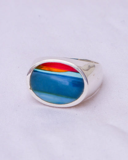 Surfite Ring: Large Oval Signet | Handmade Recycled Surfboard Resin Jewelry