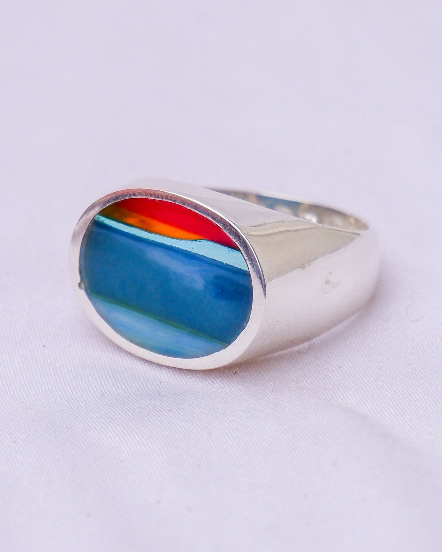 Surfite Ring: Large Oval Signet | Handmade Recycled Surfboard Resin Jewelry