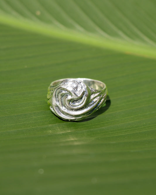 Tidal Wave Ring in Sterling Silver | Unisex Handmade Statement Jewelry